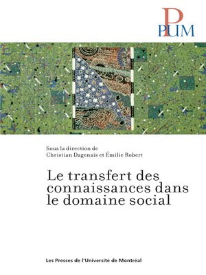 cover image of Le transfert des connaissances dans le domaine social